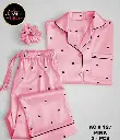 2 Pcs Women Stiched Silk Printed Night Suit